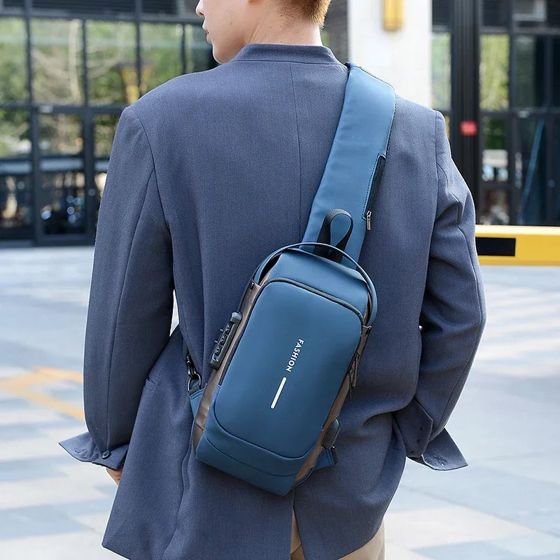 Mochila Anti-Furto com Senha USB Slim Bag