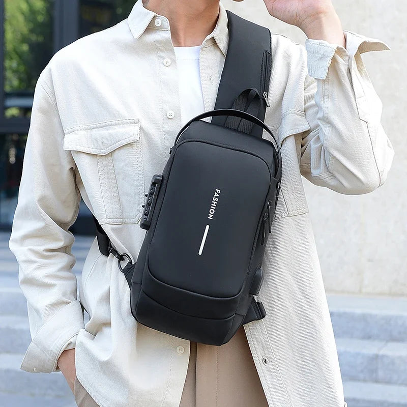 Mochila Anti-Furto com Senha USB Slim Bag